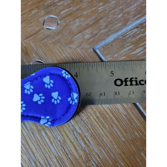 New Royal Blue Paw Print Neoprene Key Chain Chapstick Holder and chapstick - Picture 3 of 3